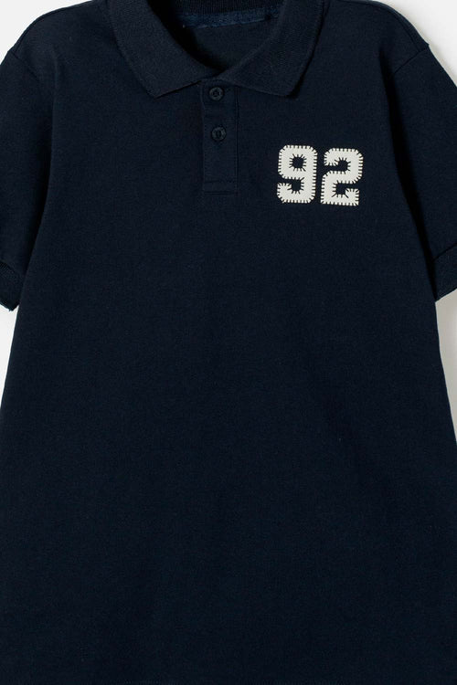 POLERA TIPO POLO DE MIC AZUL PARA NIÑO