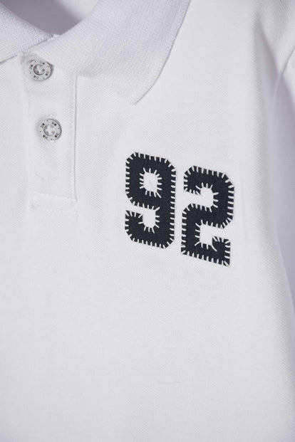 POLERA TIPO POLO MIC BLANCO PARA NIÑO