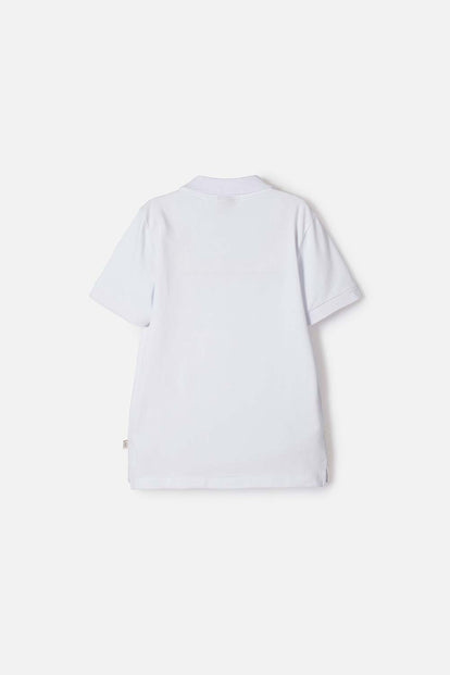 POLERA TIPO POLO MIC BLANCO PARA NIÑO
