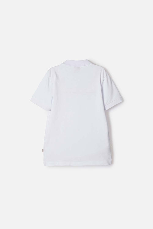 POLERA TIPO POLO MIC BLANCO PARA NIÑO