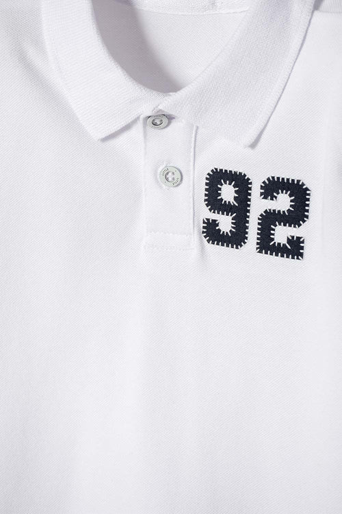 POLERA TIPO POLO DE LITTLEMIC BLANCO PARA NIÑO 2T A 5T