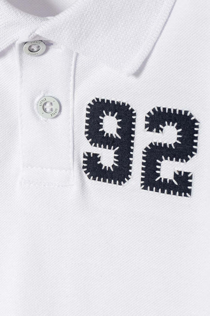 POLERA TIPO POLO DE LITTLEMIC BLANCO PARA NIÑO 2T A 5T