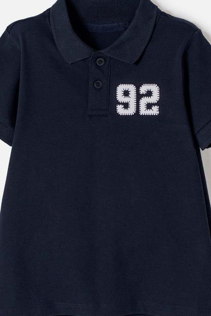 POLERA TIPO POLO DE MIC AZUL PARA NIÑO 2T A 5T