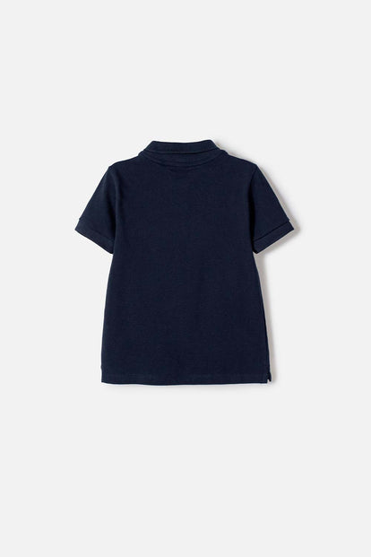 POLERA TIPO POLO DE MIC AZUL PARA NIÑO 2T A 5T