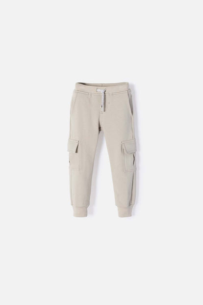 JOGGER LITTLEMIC CON CORDÓN CAFÉ PARA NIÑO 2T A 5T