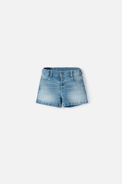 SHORT DE LITTLEMIC CON BOLSILLOS AZUL PARA NIÑA 2T A 5T