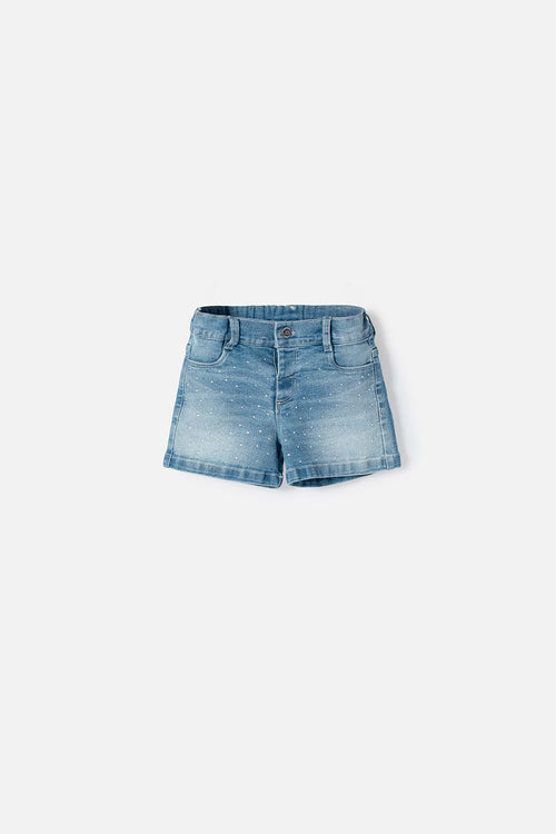 SHORT DE LITTLEMIC CON BOLSILLOS AZUL PARA NIÑA 2T A 5T