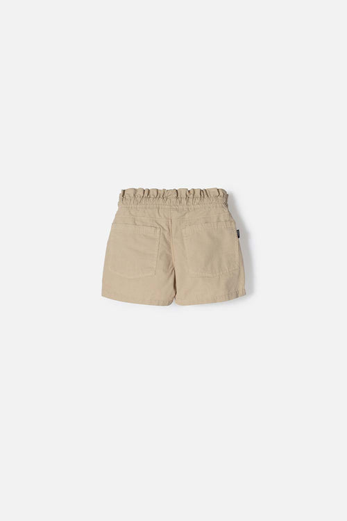 SHORT DE LITTLEMIC CON CORDÓN CAQUI PARA NIÑA 2T A 5T
