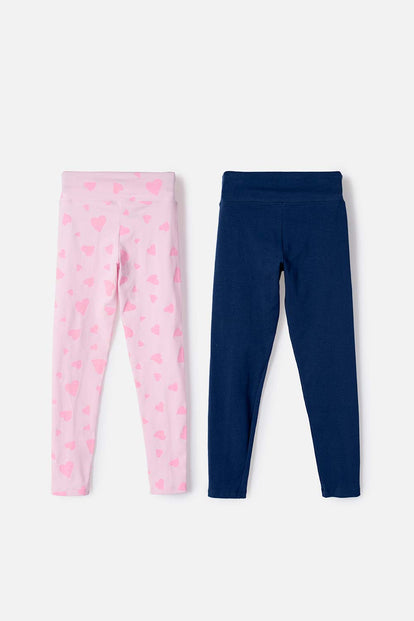 PACK X2 LEGGINS DE MIC MULTICOLOR PARA NIÑA