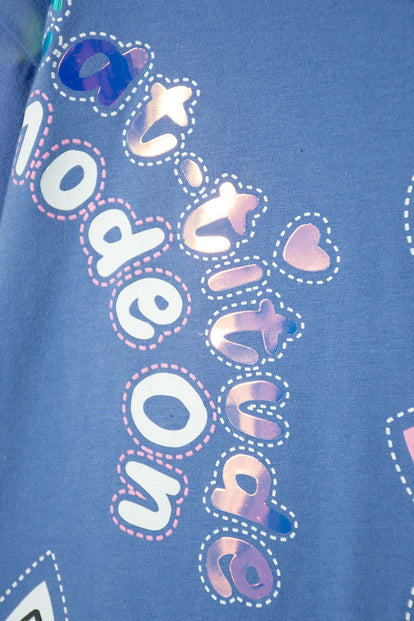 POLERA DE MIC MANGA CORTA AZUL PARA NIÑA