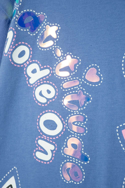 POLERA DE MIC MANGA CORTA AZUL PARA NIÑA