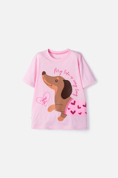 POLERA DE MIC MANGA CORTA MULTICOLOR PARA NIÑA
