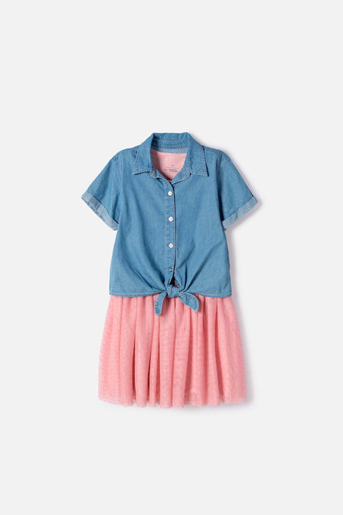 VESTIDO DE MIC CON TULL MULTICOLOR PARA NIÑA