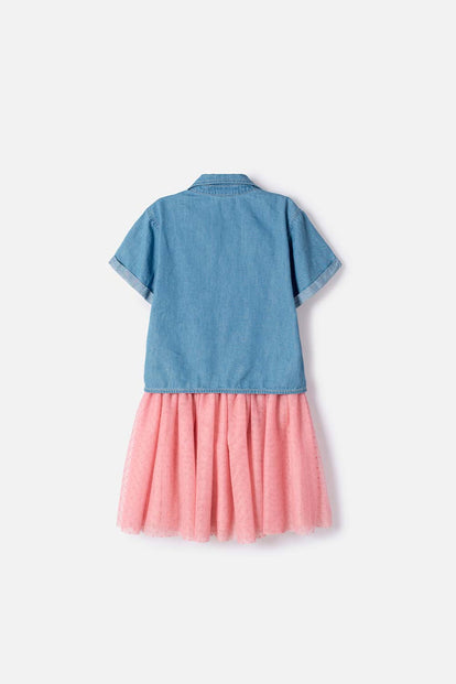 VESTIDO DE MIC CON TULL MULTICOLOR PARA NIÑA