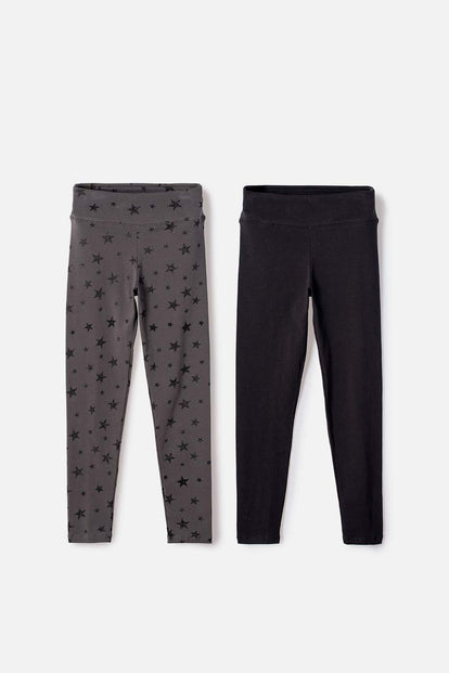 PACK X2 LEGGINS DE MIC MULTICOLOR PARA NIÑA