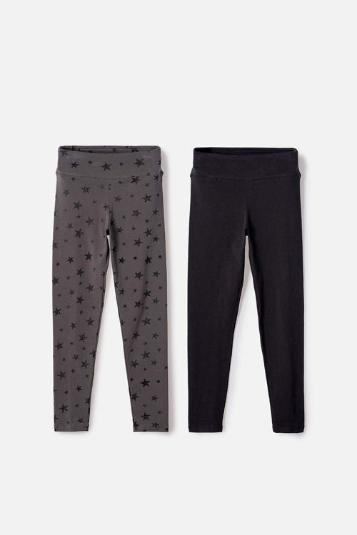 PACK X2 LEGGINS DE MIC MULTICOLOR PARA NIÑA