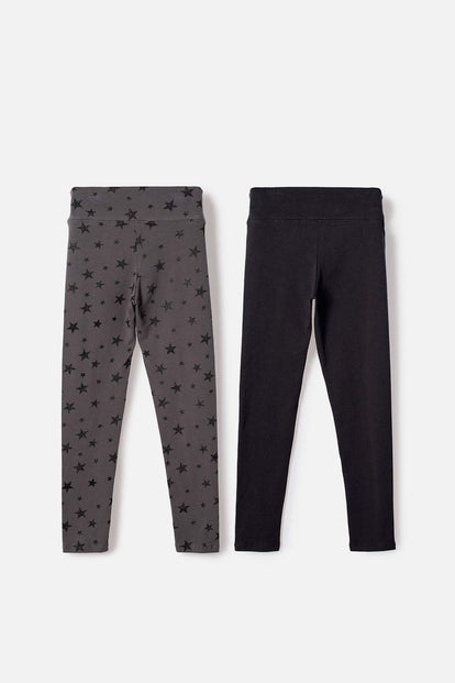 PACK X2 LEGGINS DE MIC MULTICOLOR PARA NIÑA
