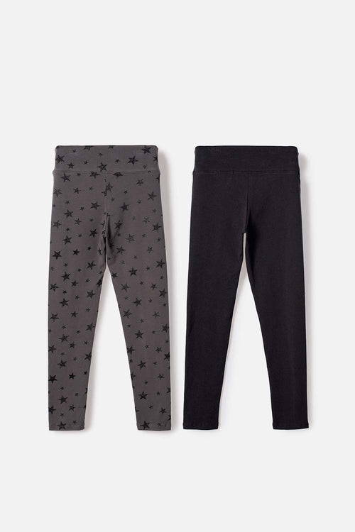 PACK X2 LEGGINS DE MIC MULTICOLOR PARA NIÑA
