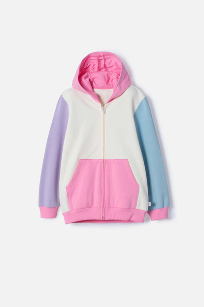 POLERON DE MIC CON CAPUCHA MULTICOLOR PARA NIÑA