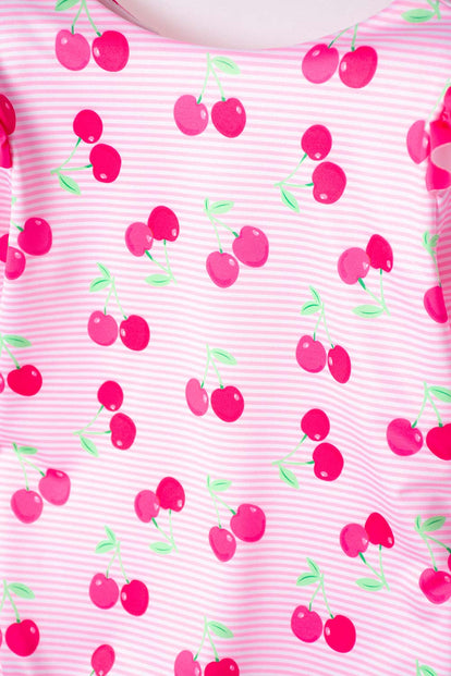 VESTIDO DE BAÑO LITTLEMIC MANGA LARGA ROSADO PARA NIÑA 2T A 6T