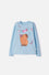 POLERA  DE MIC MANGA LARGA AZUL PARA NIÑA