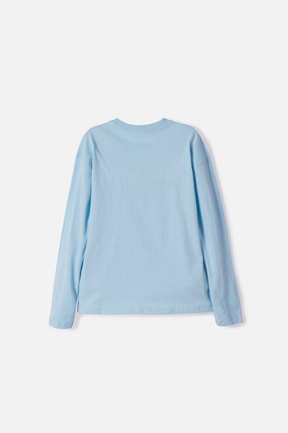 POLERA  DE MIC MANGA LARGA AZUL PARA NIÑA