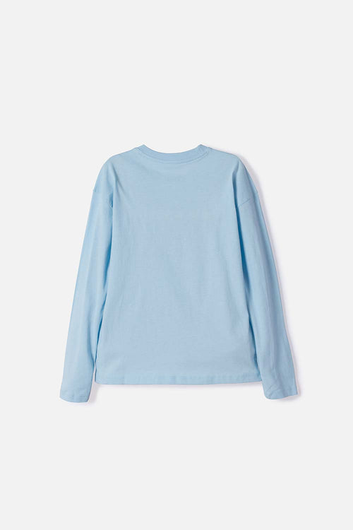 POLERA  DE MIC MANGA LARGA AZUL PARA NIÑA