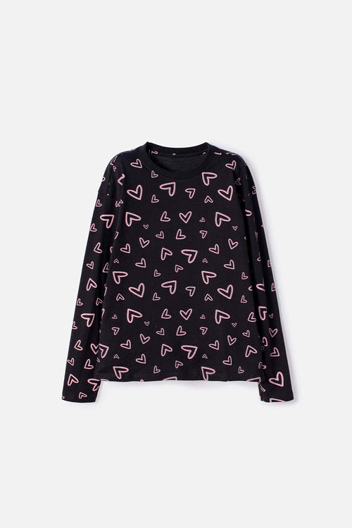 POLERA DE MIC MANGA LARGA NEGRO PARA NIÑA
