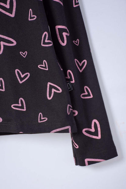 POLERA DE MIC MANGA LARGA NEGRO PARA NIÑA