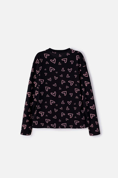 POLERA DE MIC MANGA LARGA NEGRO PARA NIÑA