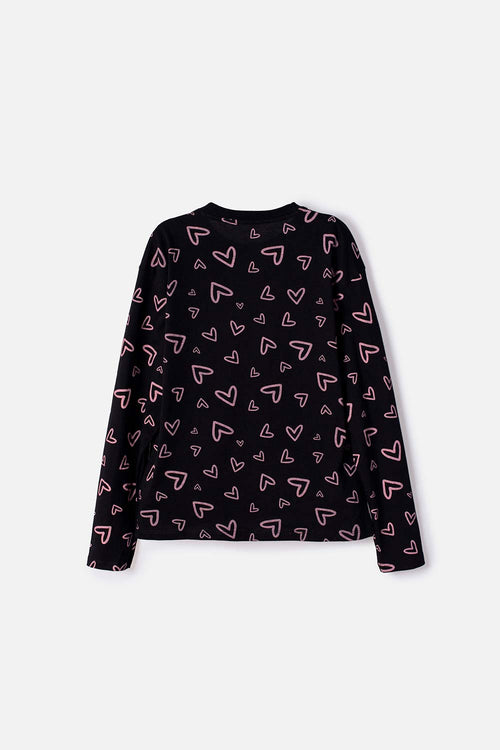 POLERA DE MIC MANGA LARGA NEGRO PARA NIÑA