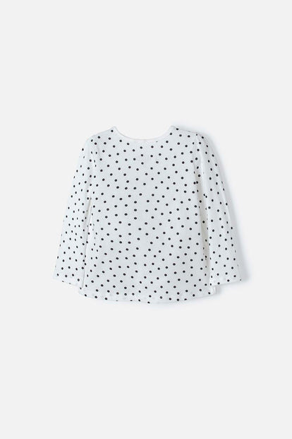 POLERA MINNIE MOUSE MARFIL MANGA LARGA PARA NIÑA 2T A 5T