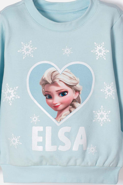 CONJUNTO DE FROZEN CON PANTALÓN LARGO VERDE PARA NIÑA 2T A 5T
