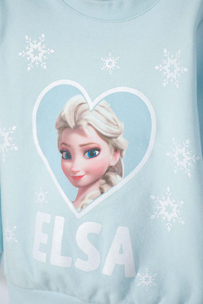 CONJUNTO DE FROZEN CON PANTALÓN LARGO VERDE PARA NIÑA 2T A 5T