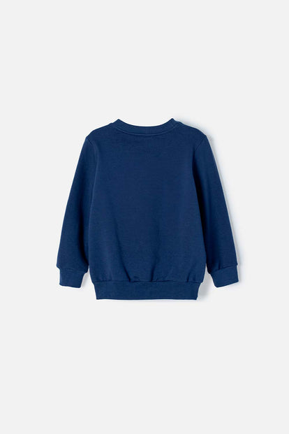 POLERON DE BLANCANIEVES AZUL DE DISEÑO CERRADO PARA NIÑA 2T A 5T