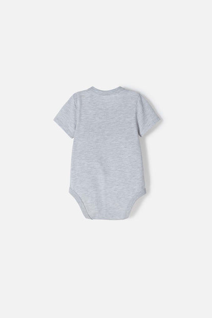 BODY DE MINNIE MOUSE GRIS JASPE MANGA CORTA PARA BEBÉ NIÑA