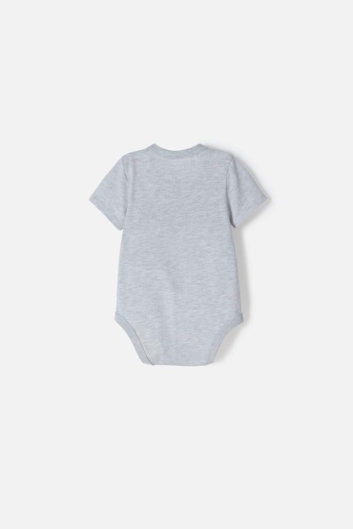 BODY DE MINNIE MOUSE GRIS JASPE MANGA CORTA PARA BEBÉ NIÑA