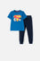 CONJUNTO DE SUPERMAN AZUL OSCURO DE PANTALÓN LARGO PARA NIÑO 2T A 5T