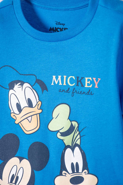 PIJAMA DE MICKEY MOUSE AZUL MANGA LARGA PARA NIÑO 2T A 5T