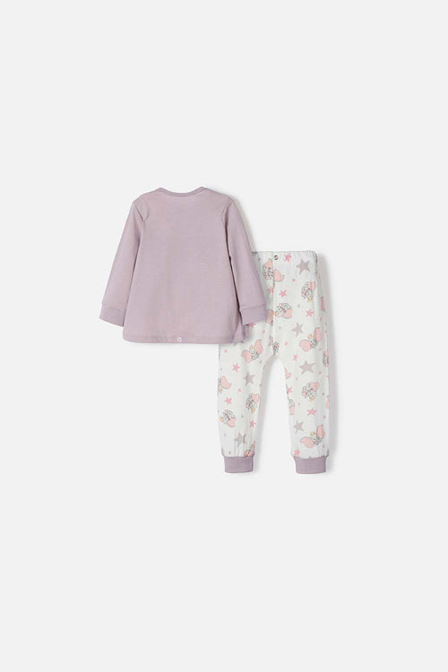 PIJAMA DE DUMBO CON PANTALÓN LARGO MULTICOLOR PARA BEBÉ NIÑA