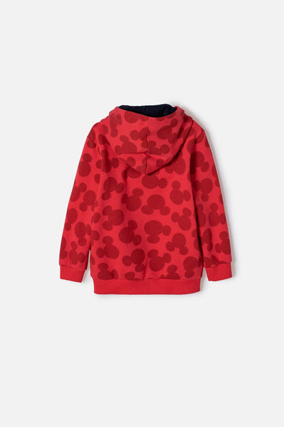POLERON DE MICKEY MOUSE CON CAPUCHA ROJO PARA NIÑO 2T A 6T