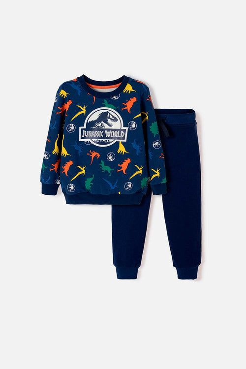 CONJUNTO DE JURASSIC WORLD PANTALÓN LARGO AZUL PARA NIÑO 2T A 6T