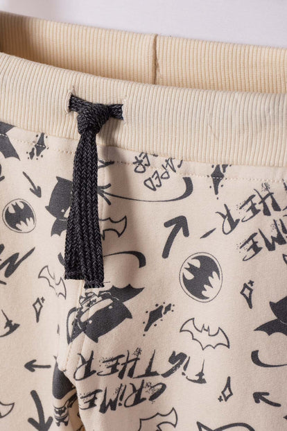 CONJUNTO DE BATMAN PANTALÓN LARGO MARFIL Y NEGRO PARA NIÑO 2T A 6T