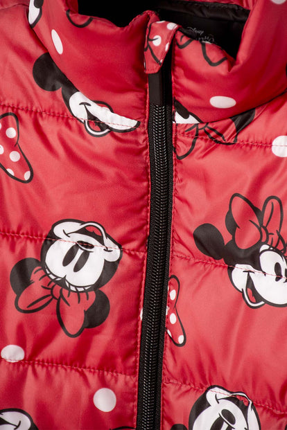 CHAQUETA DE MINNIE MOUSE CON CIERRE FRONTAL ROJO PARA NIÑA 2T A 6T