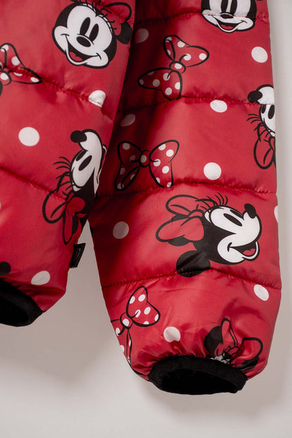 CHAQUETA DE MINNIE MOUSE CON CIERRE FRONTAL ROJO PARA NIÑA 2T A 6T