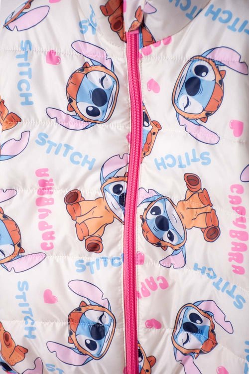 CHAQUETA DE STITCH Y CAPYBARA CON CIERRE MULTICOLOR PARA NIÑA 2T A 6T