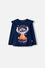 POLERA DE LILO Y STITCH AZUL MANGA LARGA PARA NIÑA DE 2T A 6T