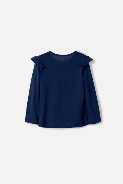 POLERA DE LILO Y STITCH AZUL MANGA LARGA PARA NIÑA DE 2T A 6T