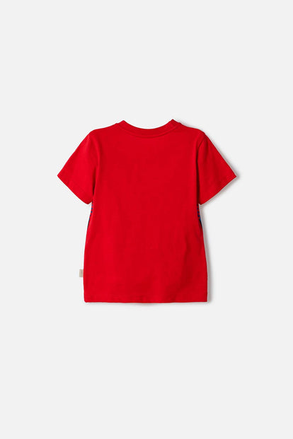 POLERA DE SPIDEY MANGA CORTA ROJA PARA NIÑO 2T A 6T