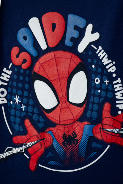 POLERA DE SPIDERMAN MANGA LARGA AZUL PARA NIÑO 2T A 6T